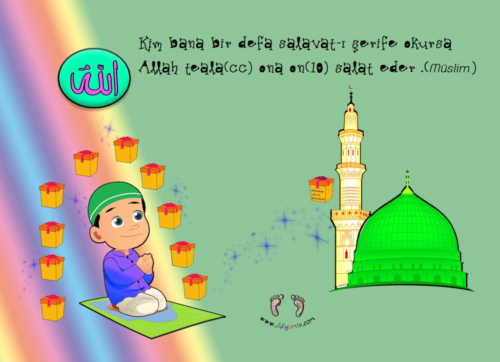 afiş çalışması, Hadis boyama 1 - Salavat Etkinliği, salvat hediye, okul öncesi