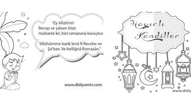 regaip kandili boyama sayfaları üç aylar