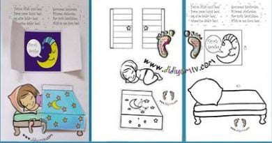 uyku duası, uyku kes yapıştır , okul öncesi, 3d etkinlikuyku etkinliği,boyama sayfası, OKUL ÖNCESİ,