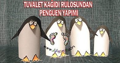 Penguen Yapımı-Tuvalet Kağıdı Rulosundan Penguen Yapma , RULODAN PENGUEN YAPMA penguin