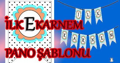 İlk Karnem Pano Şablonu - ilk karne hatırası yazısı şablonu