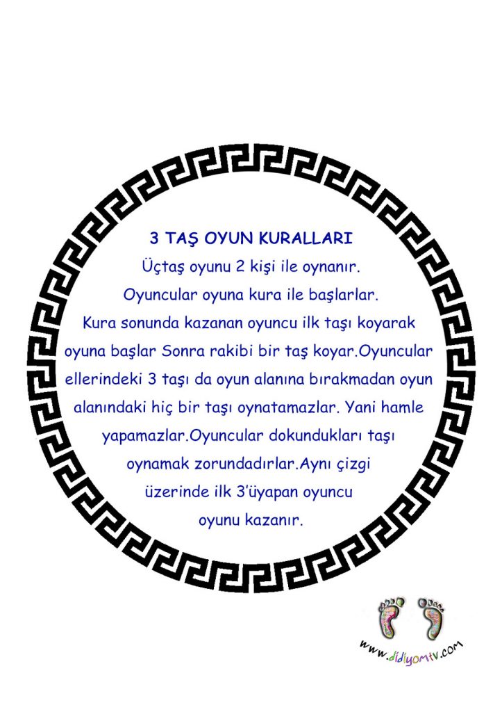 3 taş oyunu kuralları