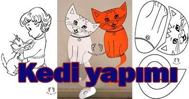 Kedi Yapımı - Boya, Kes, yapıştır, - Ayşegül'ün kedisi etkinliği