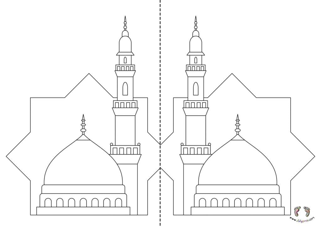 Mevlid Kandili Boyama - Kes Yapıştır Etkinlikleri, boyama sayfası, mevlidi nebi