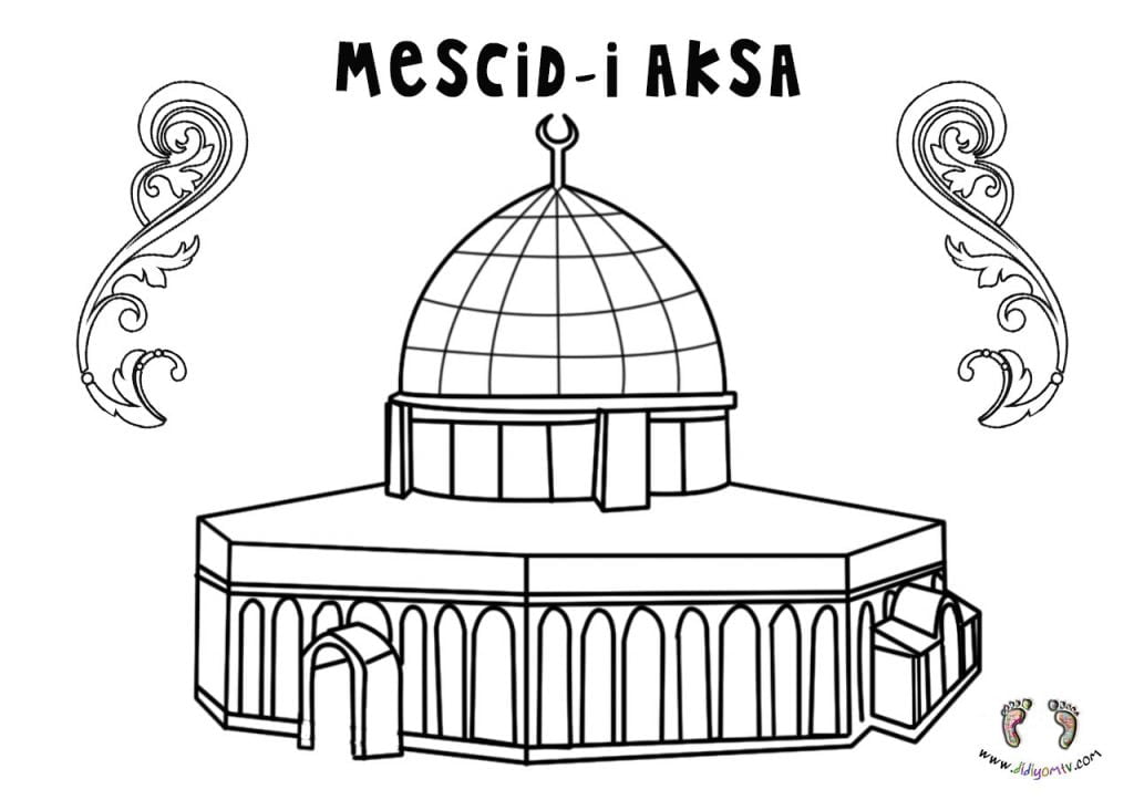 Mescid-i Aksa Boyama -  Değerler Eğitimi Boyama