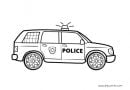 Police car coloring pages – Polis arabası boyama