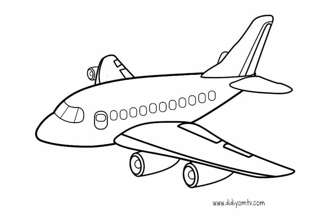 uçak-boyama-sayfası-araçlar-aeroplane-coloring-pages-for-kids-2