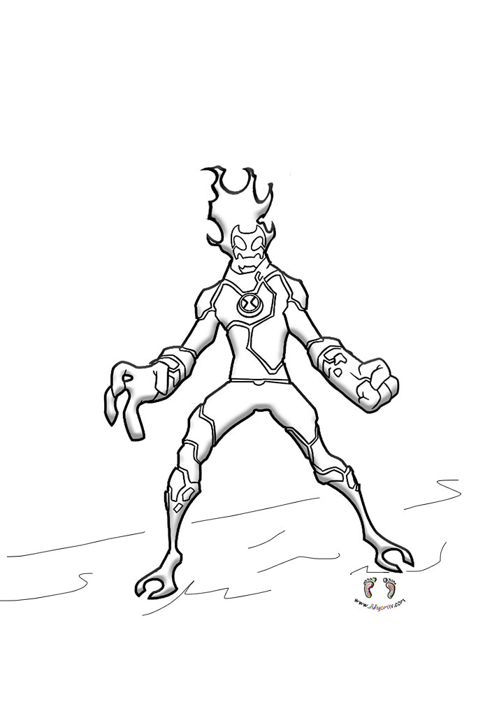 Ben 10 Heatblast Coloring Pages