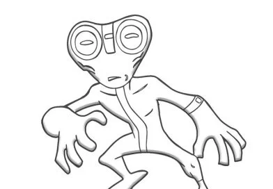 Ben ten alien drawing- ben ten boyama sayfası